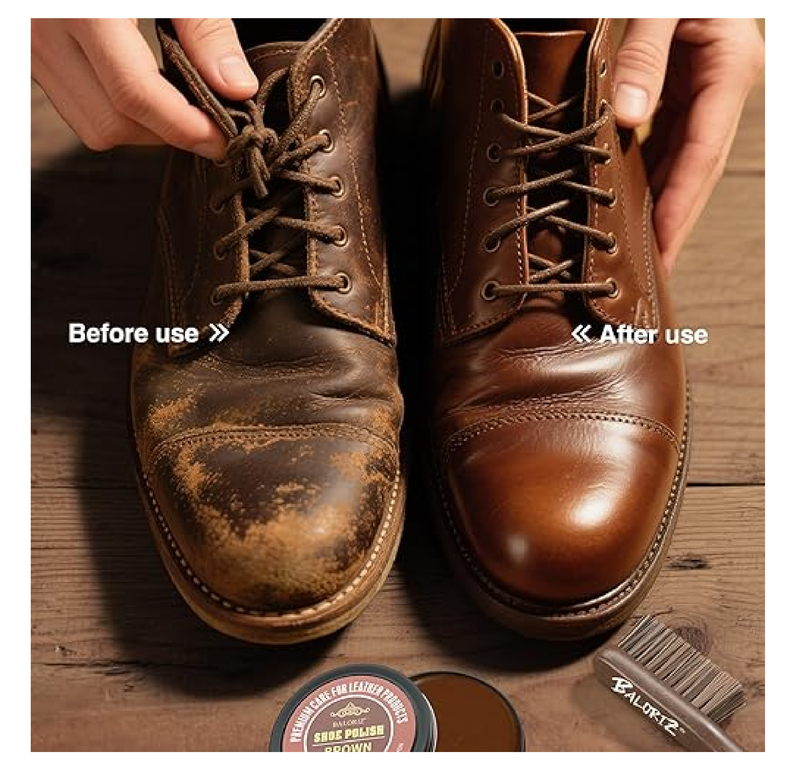 Shoe Shine Kit For Men & Women, 13Pcs Leather Shoe Polish Kit with Shoe Polish, Mink Oil,