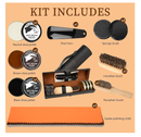 Shoe Polish Kit - Shoe Shine Kit | Leather Care Set with Horsehair Brush & Wooden Applicator