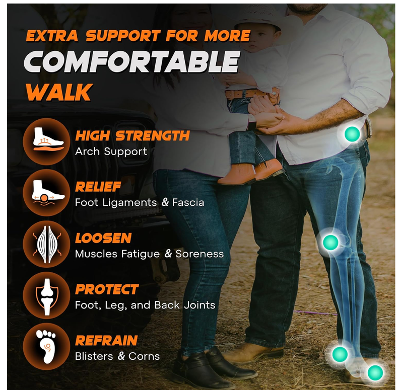 Plantar Fasciitis Relief Insoles Men, 240+lbs High Arch Support Inserts for Men, Orthotic Shoe Inserts for Women, Work Boot Shoe Insoles