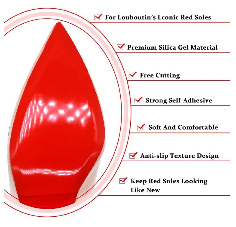 Red Bottom Shoe Protector Compatible with Christian Louboutin Shoes,Self-Adhesive Sole Guard to Protect & Restore Shoe Bottoms,