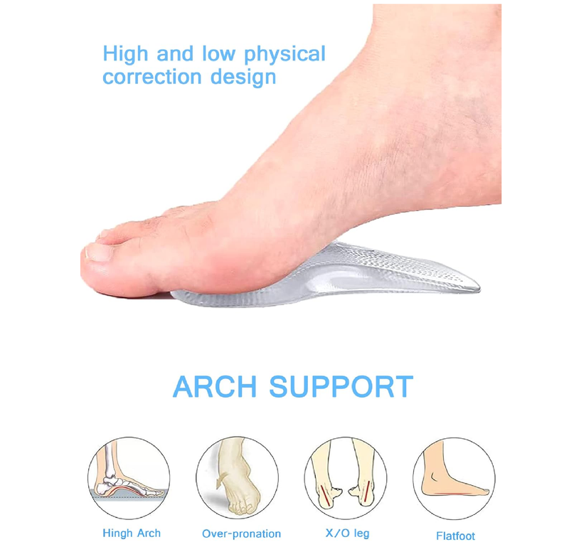 Plantar Fasciitis High Foot Arch Support Inserts Shoe Insoles for Flat Feet for Sandals Womens,