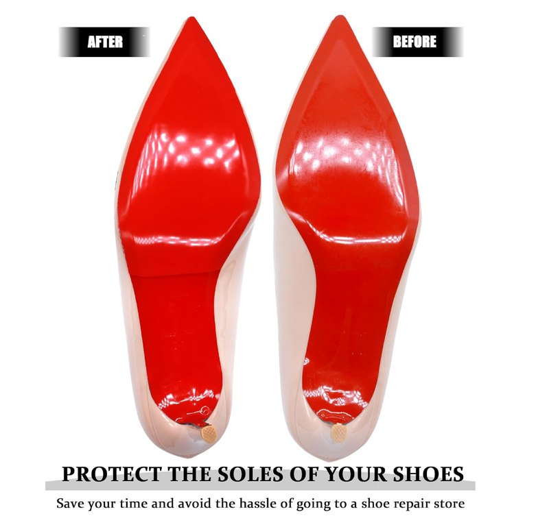 Red Bottom Shoe Protector Compatible with Christian Louboutin Shoes,Self-Adhesive Sole Guard to Protect & Restore Shoe Bottoms,