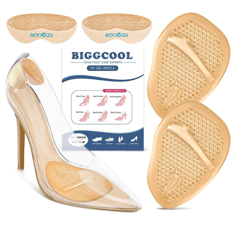 BIGGCOOL Metatarsal Pads Women, Ball of Foot Cushions, High Heel Inserts for Pain Relief,