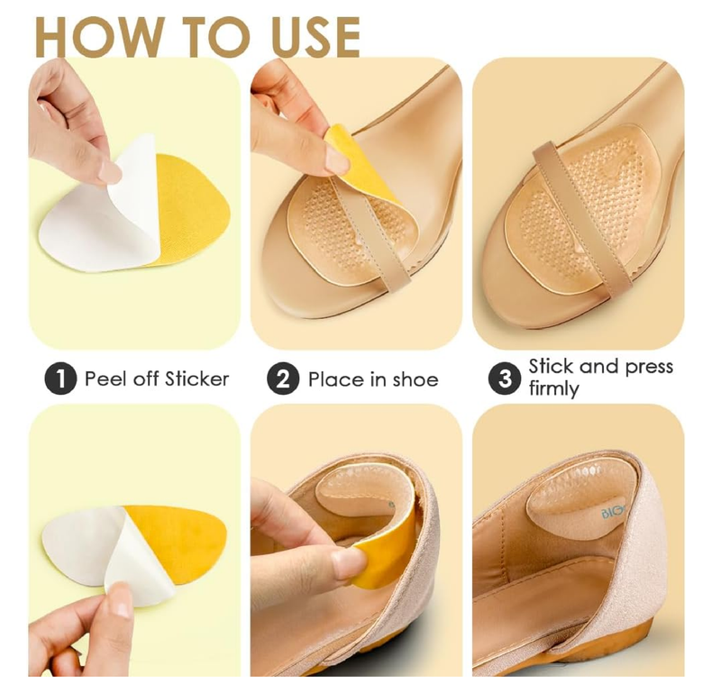 BIGGCOOL Metatarsal Pads Women, Ball of Foot Cushions, High Heel Inserts for Pain Relief,