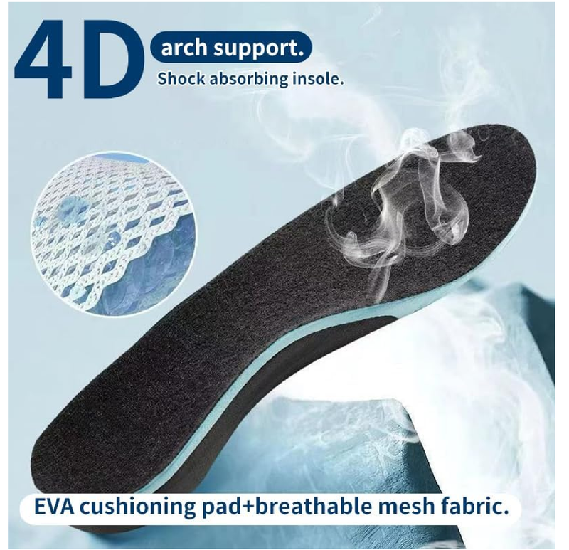 Arch Support Insoles for Men & Women - Orthotic Shoe Inserts for Work Boots, Flat Feet Relief, Shock Absorption