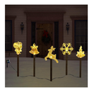 BRIGHTDECK Christmas Solar Landscape Lights Outdoor Pathway Lights Stake Lights Garden Decorative Lights Waterproof Walkway Lights for Yard 5-Pack
