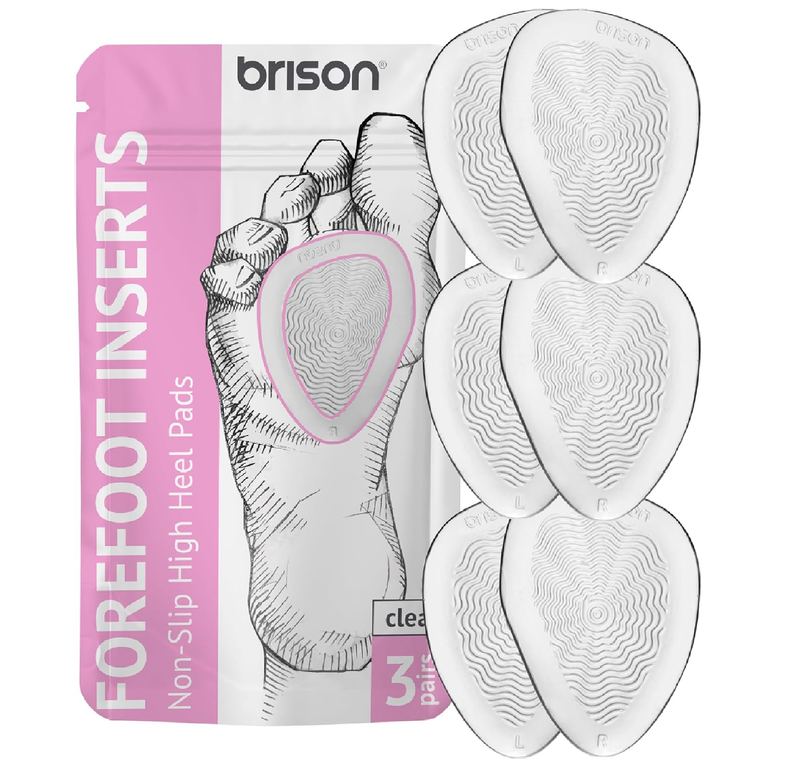 Brison Metatarsal Pads Ball of Foot Cushion 3 Pairs - Metatarsal Pads for Women Men High Heels Inserts