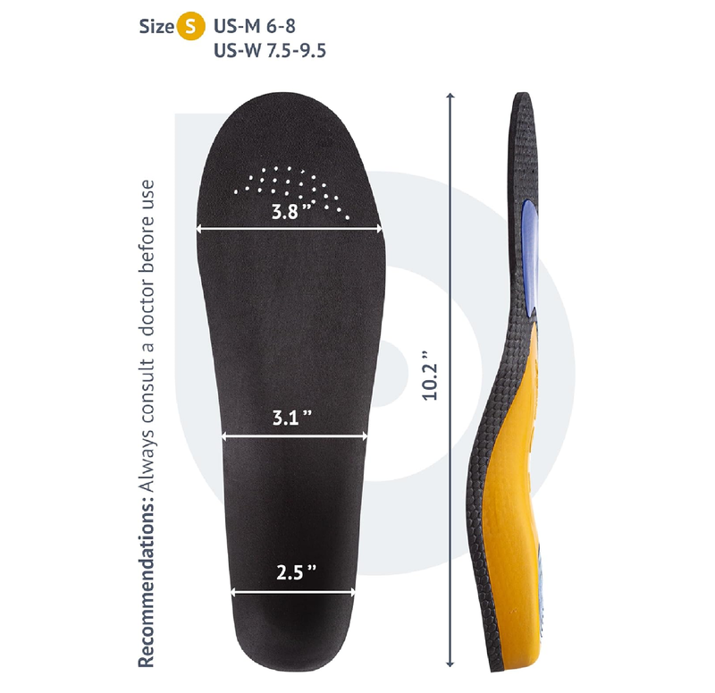 Brison Plantar Fasciitis Relief Work Boot Insoles for Women Men - 220+ lbs Comfort Standing All Day Orthotic Arch Support Flat Feet Shoe