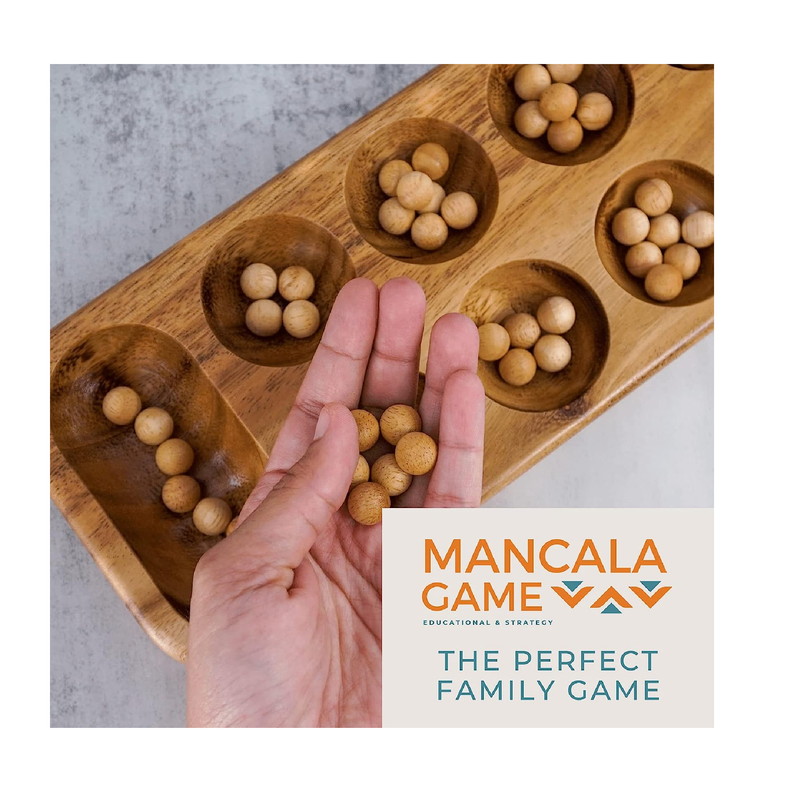 BSIRI Mancala Board Game Family Adults Kids Players Night Two Person Teens Classic