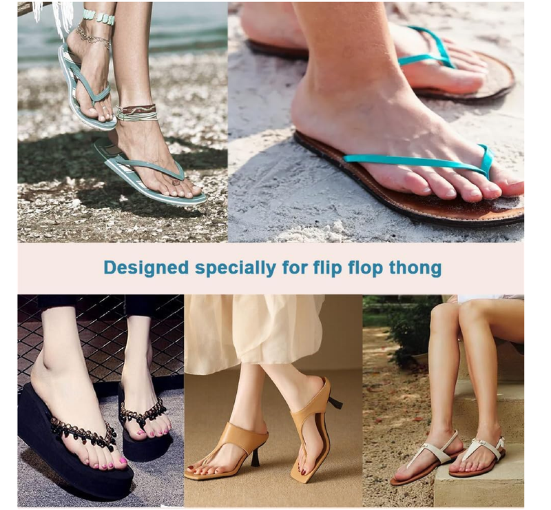 Pigskin Flip Flop Inserts for Thong Sandal, Adhesive Cushion Insoles for Thong Shoes Pain Relief, Slippers Insoles,