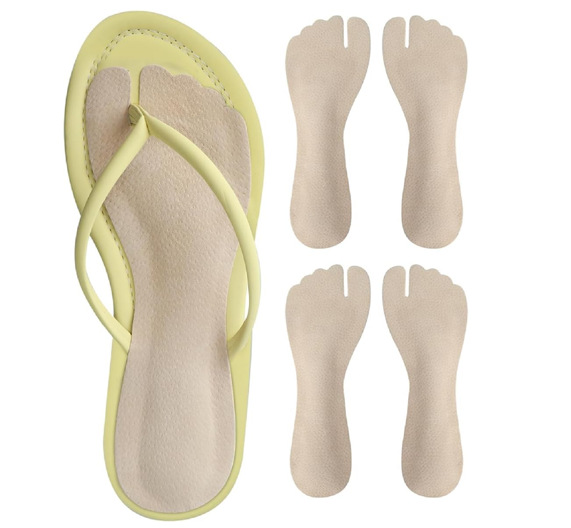 Pigskin Flip Flop Inserts for Thong Sandal, Adhesive Cushion Insoles for Thong Shoes Pain Relief, Slippers Insoles,