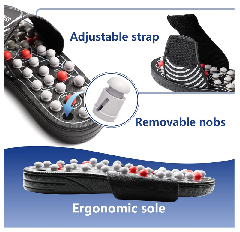 BYRIVER Plantar Fasciitis Relief Foot Massager Slippers Sandals Shoes for Men Women,