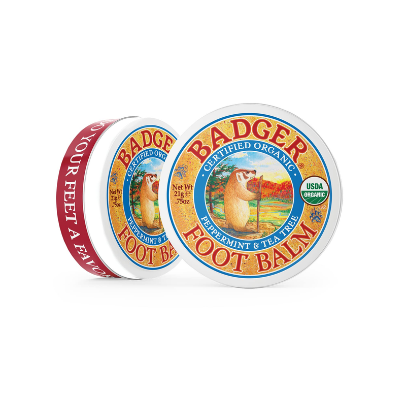 Badger Foot Balm Organic Tea Tree & Olive Oil Foot Care for Dry Cracked Heels