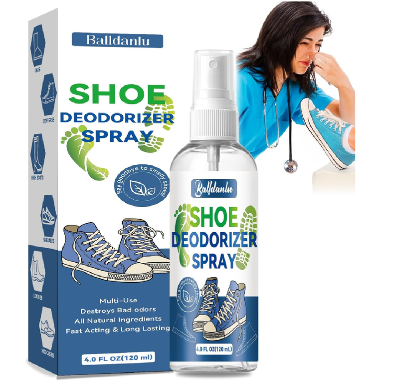 Shoe Deodorizer Spray, Natural Deodorant Spray for Men and Women, Extra Strength Odor Eliminator for Feet, Shoes and Gym Bags,
