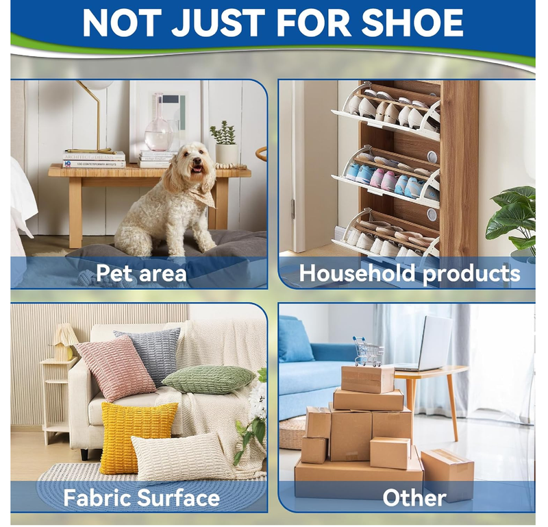 Shoe Deodorizer Spray, Natural Deodorant Spray for Men and Women, Extra Strength Odor Eliminator for Feet, Shoes and Gym Bags,