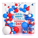 4th of July Decorations Balloon Fourth of July Party Supplies BAGERLY 105 pcs Navy Blue Red White Balloon Garland Kit