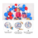 4th of July Decorations Balloon Fourth of July Party Supplies BAGERLY 105 pcs Navy Blue Red White Balloon Garland Kit