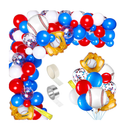 122 Pieces Baseball Balloons Arch Garland Kit 5 12 18 Inch Red Blue White Latex Balloons Confetti Balloons Baseball