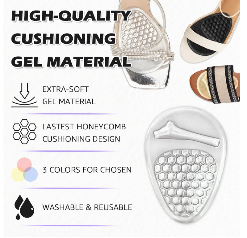 Ball of Foot Cushions Women, Metatarsal Pads, High Heel Comfort Pads, Weight Shifting and Shock