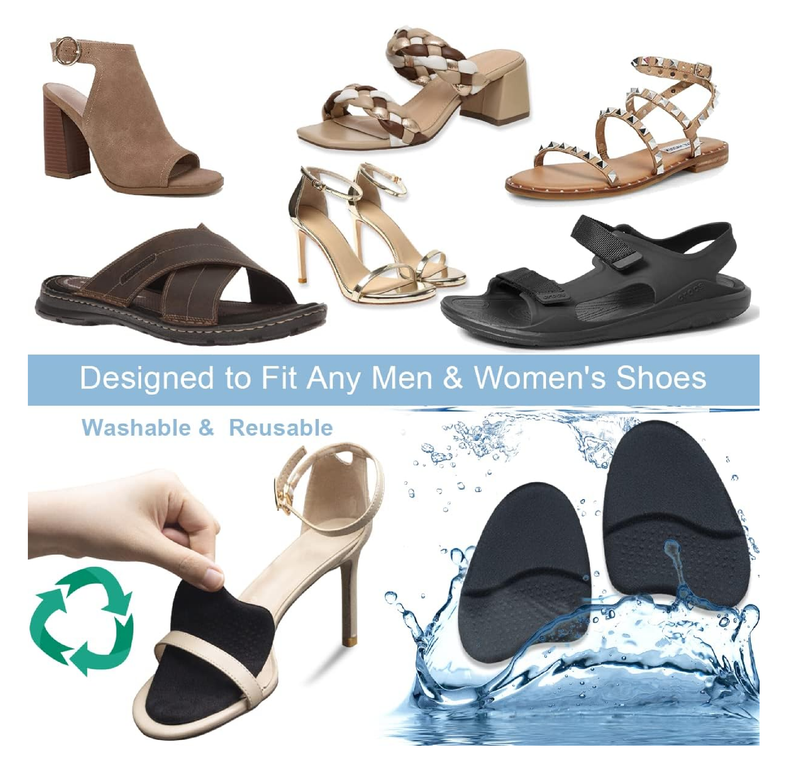 Metatarsal Pads for Women, Anti-Sliding Pads for Open Toe Shoes, Ball of Foot Cushions, Shoe Filler,