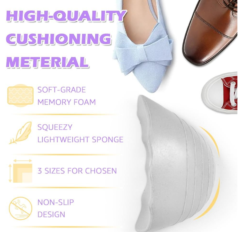 Shoe Filler Inserts for Too Big Shoes - Toe Filler to Make Shoes Smaller, Loose Shoes Inserts for Men and Women (Small: Half to One Size Bigger)