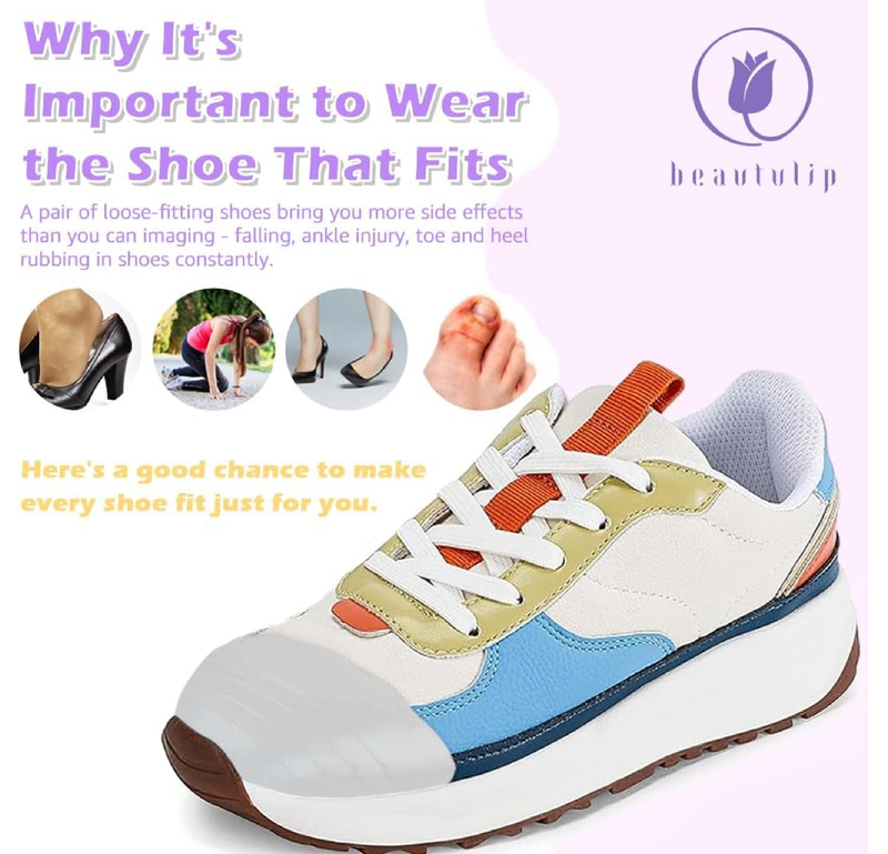 Shoe Filler Inserts for Too Big Shoes - Toe Filler to Make Shoes Smaller, Loose Shoes Inserts for Men and Women (Small: Half to One Size Bigger)