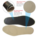 Leather Insoles for Women Brown Ultra-Thin Leather Inserts for Women Activated Carbon Insoles