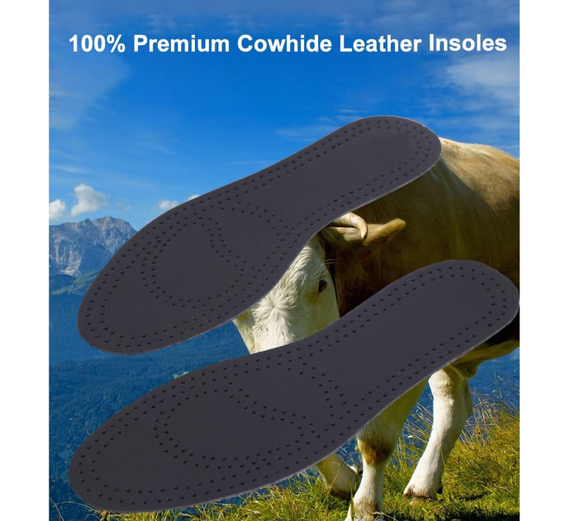 Black Leather Insoles for Men Thin Soles Replacement Nonslip Shoe Pads Shoes Inserts