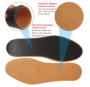 Leather Insoles for Women Brown Ultra-Thin Leather Inserts for Women Activated Carbon Insoles