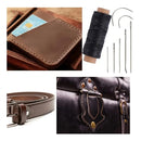 Bent Hand Leather Sewing Needle Kit With Black Leather Sewing Waxed Cord For Leather Restoration Craft DIY (Black Waxed Thread + Needle)
