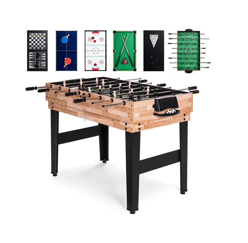 Best Choice Products 2x4ft 10-in-1 Combo Game Table Set for Home Game Room Friends & Family w/Hockey Foosball Pool Shuffleboard Ping Pong Chess Checkers Bowling and Backgammon