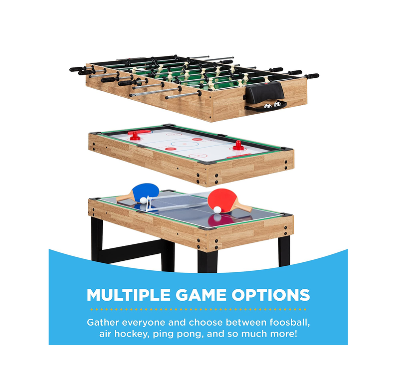 Best Choice Products 2x4ft 10-in-1 Combo Game Table Set for Home Game Room Friends & Family w/Hockey Foosball Pool Shuffleboard Ping Pong Chess Checkers Bowling and Backgammon