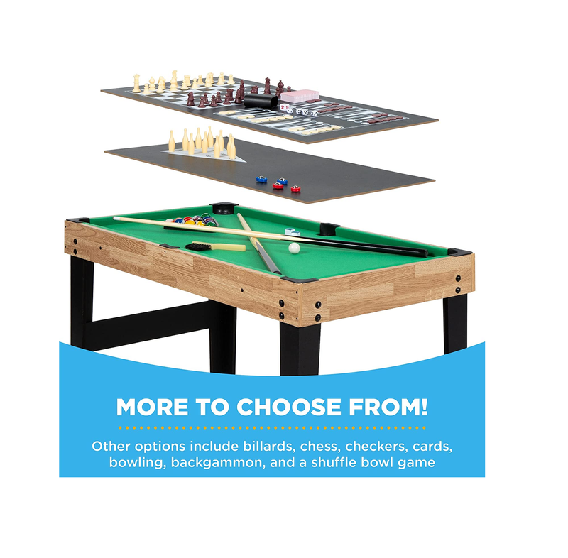 Best Choice Products 2x4ft 10-in-1 Combo Game Table Set for Home Game Room Friends & Family w/Hockey Foosball Pool Shuffleboard Ping Pong Chess Checkers Bowling and Backgammon