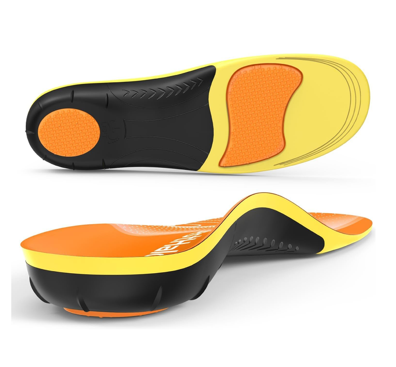 Plantar Fasciitis Insoles - High Arch Support Inserts, Gel Cushion, Relief for Flat Feet