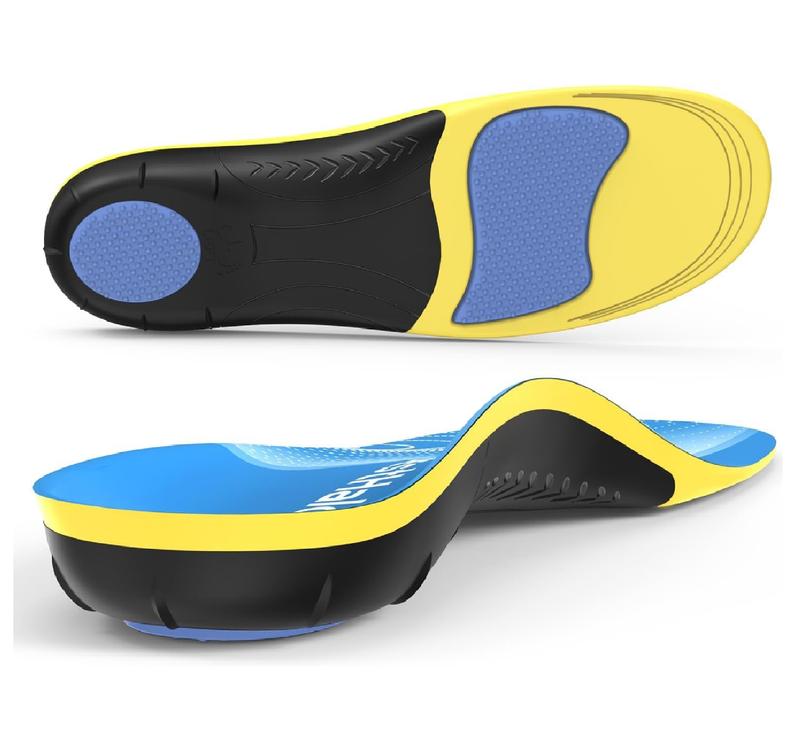 Plantar Fasciitis Insoles - High Arch Support Inserts, Gel Cushion, Relief for Flat Feet