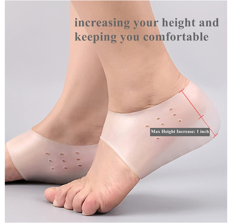 Height Increase Insoles, Invisible Non-Slip Silicone Shoe Lift Cushion, Universal Half Height Increasing Heel Protector Pads for Women and Men
