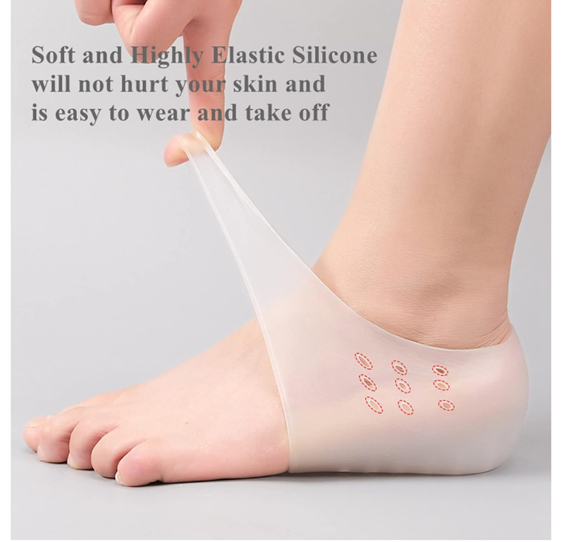 Height Increase Insoles, Invisible Non-Slip Silicone Shoe Lift Cushion, Universal Half Height Increasing Heel Protector Pads for Women and Men