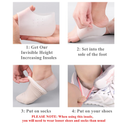 Height Increase Insoles, Invisible Non-Slip Silicone Shoe Lift Cushion, Universal Half Height Increasing Heel Protector Pads for Women and Men