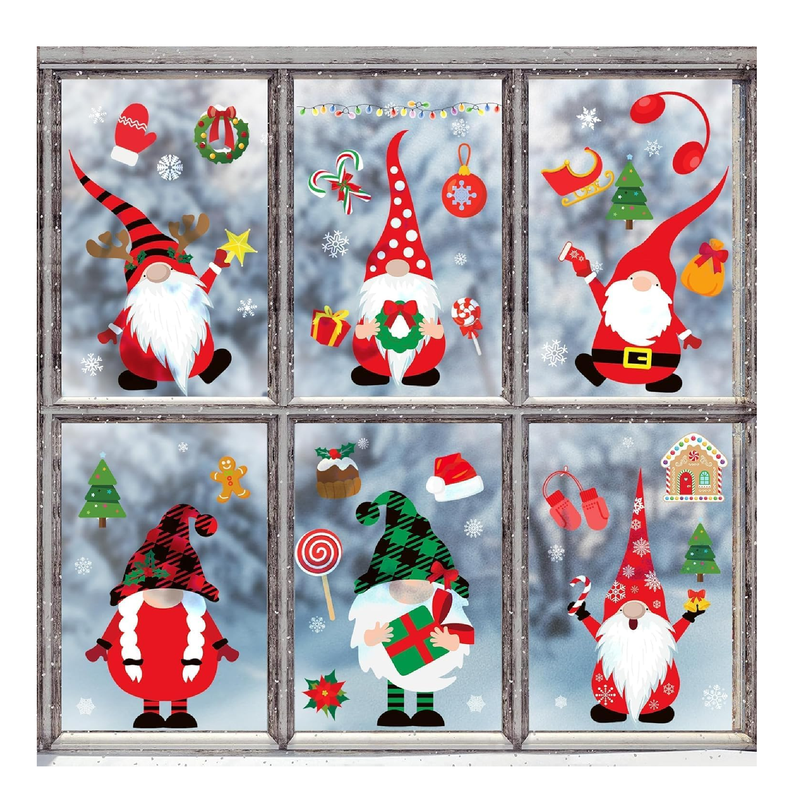 Joy Bang 320 PCS Christmas Window Clings, Christmas Decorations Indoor for Party