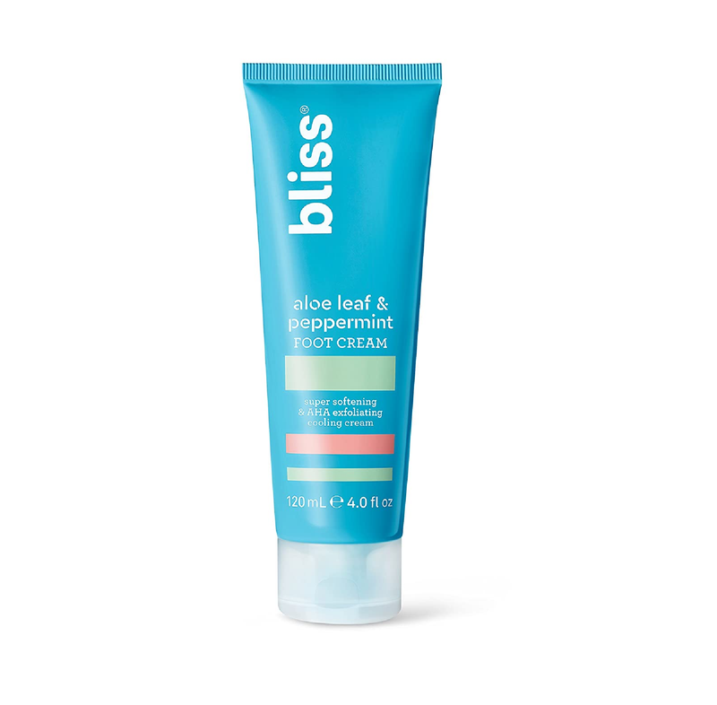 Bliss - Aloe Leaf & Peppermint Foot Cream Super Softening AHA Exfoliating Cooling Cream Exfoliator & Moisturizer