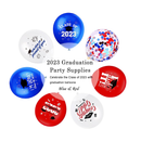 Blue Red Graduation Balloons 62pcs Graduation Party Decorations