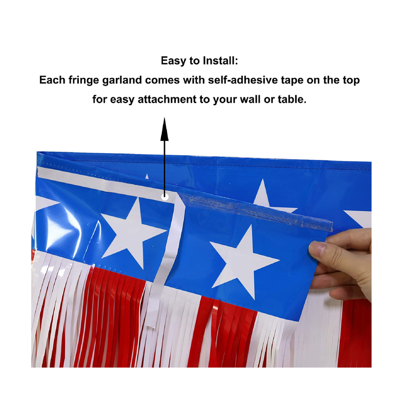 Blukey Parade Floats Foil Fringe Skirting Decorations Pack of 5 Each 15 x 10 Feet long American