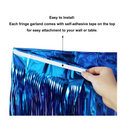 Blukey 10 Feet by 15 Inch Royal Blue Foil Fringe Garland Pack of 5 Shiny Metallic Tinsel Banner Ideal for Parade Floats Bridal Shower