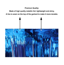 Blukey 10 Feet by 15 Inch Royal Blue Foil Fringe Garland Pack of 5 Shiny Metallic Tinsel Banner Ideal for Parade Floats Bridal Shower