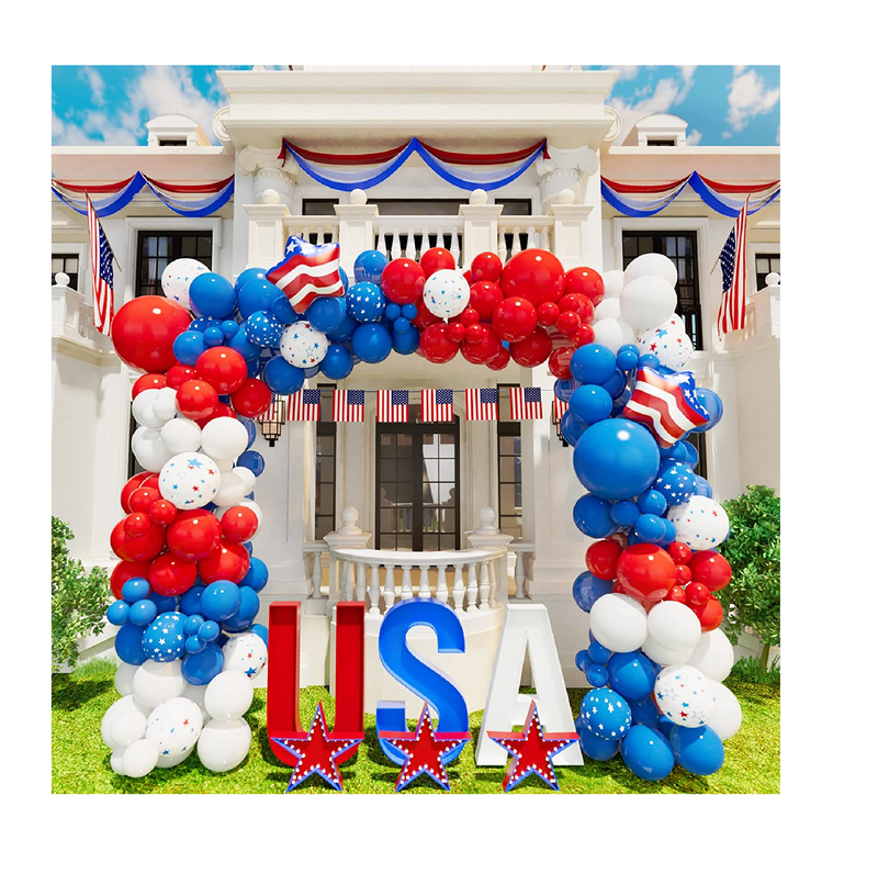 Bonropin 145pcs Red White and Blue Balloon Garland Kit for Nautical Party Baseball Theme Party Baby Shower