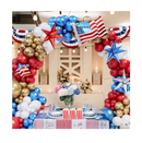 Bonropin 132pcs Red White and Blue Balloon Garland Kit with Gold Balloons USA Flag Foil Balloon for Nautical Veterans Memorial
