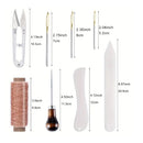 Bookbinding Tools Kit, Sewing Awl Tool, Bone Folder Creaser, Waxed Thread, Large-Eye Needles, Scissors For Leathercraft Bookbinding And Scrapbooking