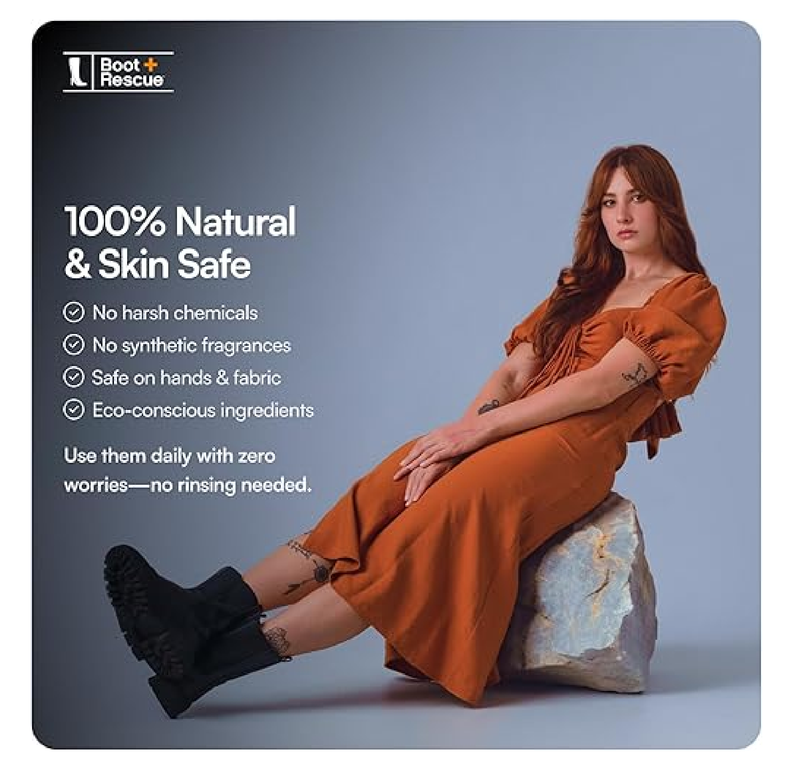 Boot Rescue All-Natural Cleaning Wipes. Remove Dirt & Damaging Salt Stains from Leather & Suede Shoes & Boots