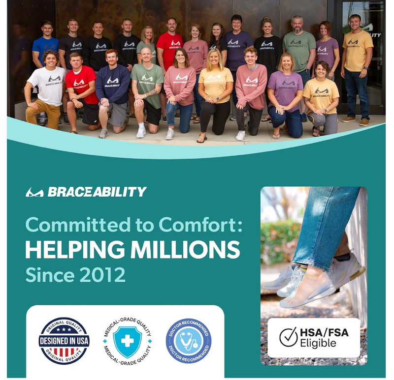 BraceAbility Heel Spur Cups | Medical-Grade Silicone Plantar Fasciitis Insole Cushion Pads,