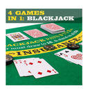 Brybelly Casino Night 4-in-1 Complete Game Set with Felts Wheel 100 Chips Dice & Cards for Blackjack Craps Roulette & Texas Hold'em Green Felt Double Sided Casino Tabletop Gaming Mat